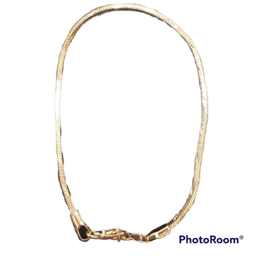 14k gold plated tight woven box style lobster claw clasp bracelet